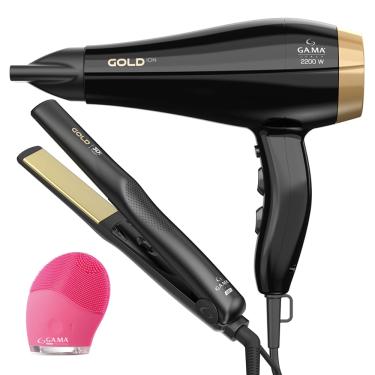 Imagem de Kit Prancha E Secador De Cabelo Gold  + Brinde 220V