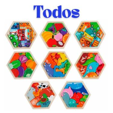 Imagem de Quebra-Cabeça 3D De Madeira Cognitivo para Bebê Aprendizagem Educacion
