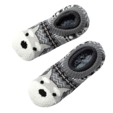 Imagem de Meias femininas charmosas com punho e punho aconchegante, presente para dormir, antiderrapante, roupa de dormir, Terrier, One Size