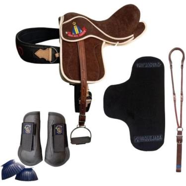 Imagem de Sela de campo cavalo Passeio Vaquejada Selote Cela em Couro Legitimo -