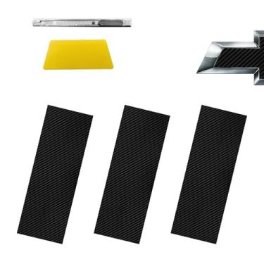 Imagem de GolTHd Adesivos de vinil com espátula e cortador, compatível com decalques de sobreposição de emblema Chevy de 30 cm x 10 cm, modificação faça você mesmo, decoração universal à prova d'água (preto