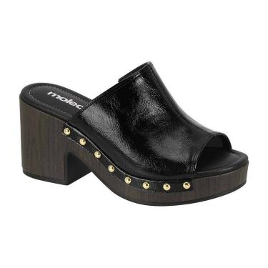 Imagem de Tamanco Feminino Meia Pata Salto Bloco Envernizado 5549.107