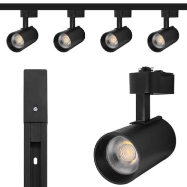 Imagem de Kit Trilho Eletrificado 1m Branco + 4 Spots Led 50w Preto (Neutro)