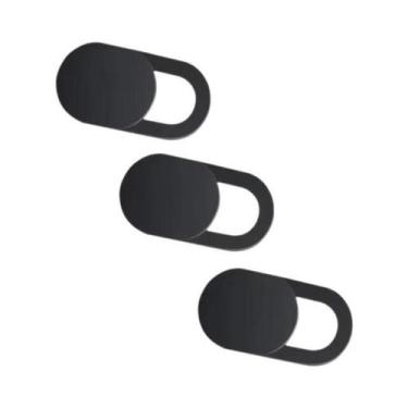 Imagem de Capa De Plástico Preta Para Webcam, 3 Peças, Proteção Anti-hacker Com 