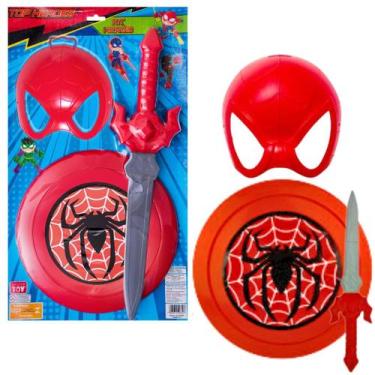 Imagem de Kit Infantil Acessórios Fantasia Escudo E Máscara Super Heróis Meninos