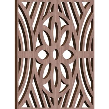 Imagem de Ekena Millwork WALW12X12X0375HESWA Painéis de parede de madeira decorativos pequenos Hesperia Fretwork, nogueira