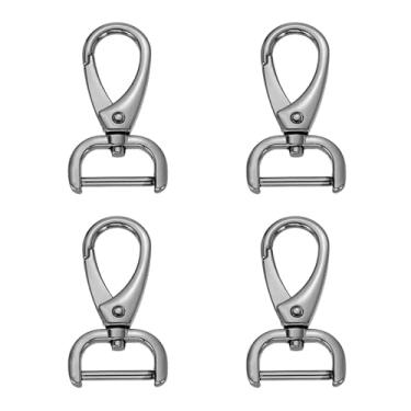 Imagem de HARFINGTON 4 peças de gancho destacável fecho giratório 3/10.2 cm (20 mm) liga de zinco fecho de garra de lagosta para chaveiro, bolsa de cordão, alça de bolsa DIY, arma preta
