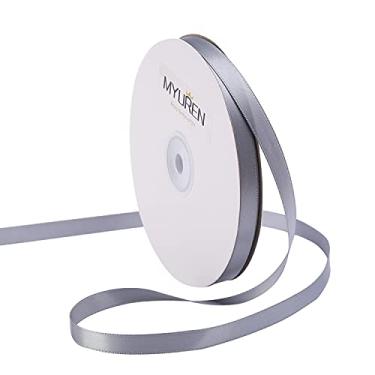 Imagem de Fita de cetim sólida de 9,5 cm prata/cinza fita de cetim dupla face para artesanato, embrulho de presente, lembrancinha de festa, chá de bebê, enfeites de convite, acessórios de cabelo DIY (50 jardas)