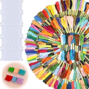 Imagem de Fio dental de algodão, 200 cores, ponto cruz, kit de linha de bordado, pulseira de fio dental, cordão de bordado colorido, fio de bordado macio para costura à mão, artesanato faça você mesmo