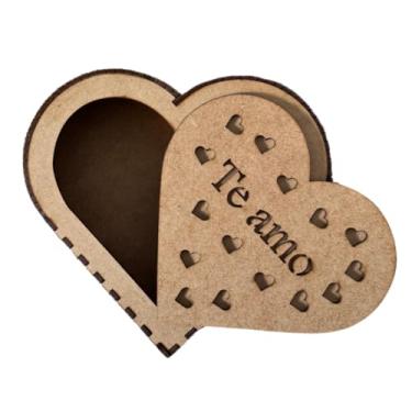 Imagem de Organizador para Escritório e Home Office, Porta Canetas e Lápis de Madeira (Caixa "Eu Te Amo" MDF Cru)