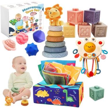 Imagem de Conjunto de brinquedos Montessori para bebês FEBALHS de 6 a 12 meses c
