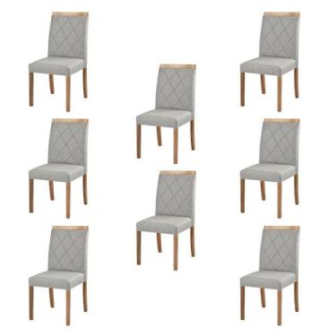 Imagem de Kit 8 Cadeiras Decorativas Sala de Jantar Luxo Anita Facto Prata - Moz