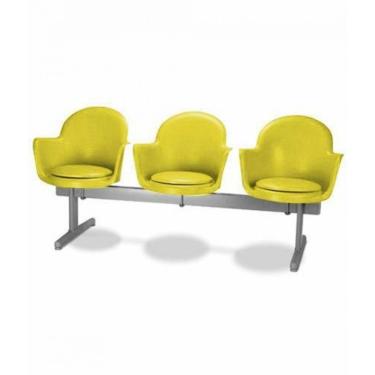 Imagem de Cadeira Em Longarina 3 Lugares Polipropileno Moon Amarelo