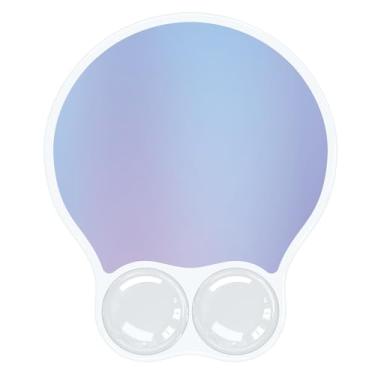 Imagem de RICHEN Mouse pad com descanso de pulso de gel, suporte de pulso ergonômico e confortável para laptop, mouse para alívio da dor com base de poliuretano antiderrapante para escritório e casa (azul