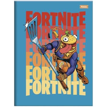 Imagem de Caderno Fortnite FORONI Universitário BROCHURA - 80 Folhas (Azul)