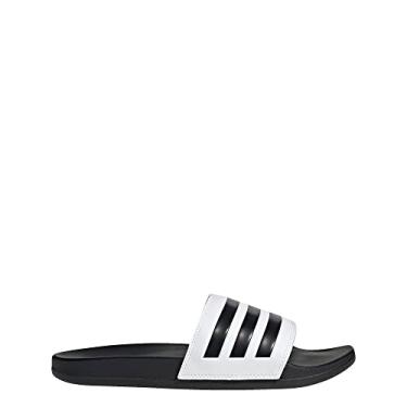Imagem de adidas Sandália Adilette Comfort Slides unissex para adultos, Branco/núcleo preto/núcleo preto, 17
