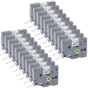 Imagem de 12 mm 0,47 TZe TZ Fita de substituição branca laminada para etiqueta Brother P Touch Label Tape TZe-231 TZe231 compatível com Brother PT-D210 PT-D220 PT-H110 PT-D410 PT-P710BT
