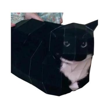 Imagem de Modelo De Papel 3D De Gato DIY Origami Figurinha De Gato Rotativa Deco