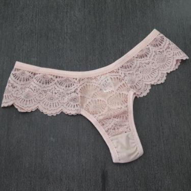 Imagem de Tanga Fio Renda Cor:MocassimTamanho:P - Kit Mania Lingerie, Mocassim, 