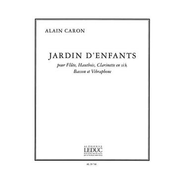 Imagem de Caron - Jardin d'Enfants for Flute Oboe Clarinet Bassoon & Vibraphone (Score and Parts)