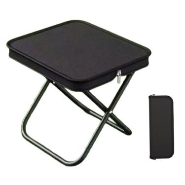 Imagem de EDOTFISH Banqueta de viagem portátil, banqueta de acampamento dobrável ultraleve com bolsa de transporte, banquinho pequeno dobrável para adultos, cadeira de acampamento leve para caminhadas, pesca