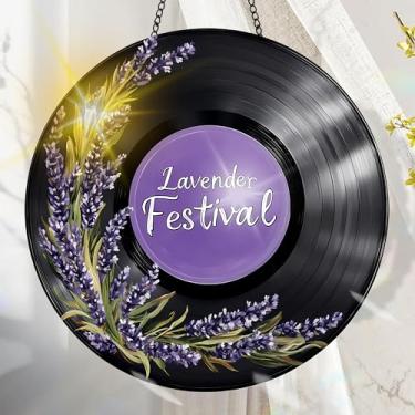 Imagem de Acrílico colorido Suncatcher, decoração de janela suspensa de flores com design de vitral impresso, apanhador de sol, arte de parede de arco-íris, ornamentos de Natal para uso interno e externo 19,8 x