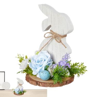 Imagem de Decoração para Mesa de Coelho - Ornamento De Coelho Para Festas | Com Laço E Decorações De Da Páscoa - Para Decoração De Primavera Interior Festival E Bandeira Em Camadas