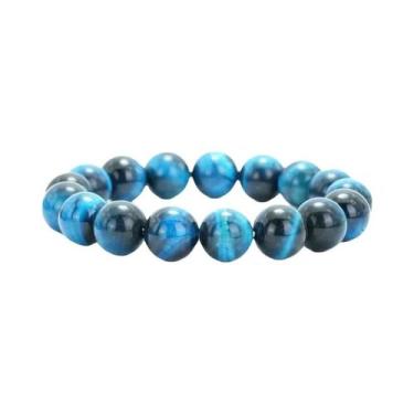Imagem de Pulseira De Olho De Tigre Azul Para Homens E Mulheres 6/8/10/12mm Joia