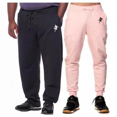 Imagem de Kit 2 Calças Moletom Plus Size Jogger Dibre Basquete P Ao G5-Masculino