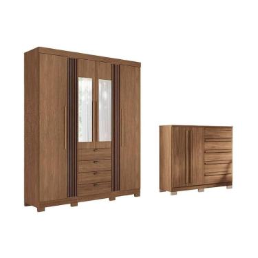 Imagem de Guarda Roupa +cômoda 2 Peças Qc270 Jatobá - Santos Andirá