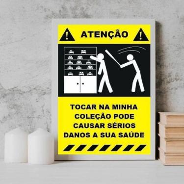 Imagem de Quadro Placa Não Toque Na Coleção 24X18Cm - Com Vidro Branca