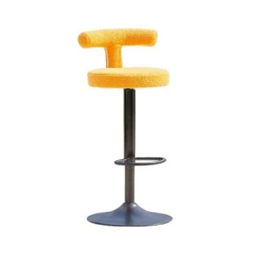 Imagem de Banqueta de cozinha para casa, banco giratório, caixa elevável, cadeira alta, banco de bar frontal, banco redondo comercial, cadeira de bar giratória, cadeiras de bar (amarelo)