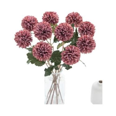 Imagem de Flores Artificiais De Crisântemo 6pcs Decoração Para O Dia Dos Namorad