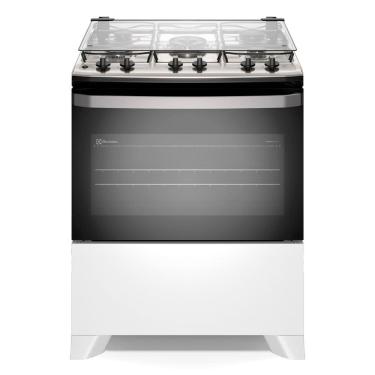 Imagem de Fogão 5 Bocas à Gás Electrolux FE5IW Acendimento Automático Mesa de Inox PerfectCook Branco Bivolt