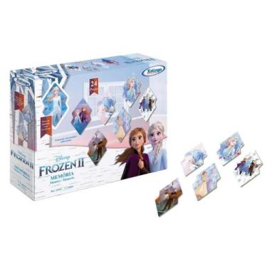 Imagem de Jogo da Memória Frozen 2 Disney Xalingo 24 peças em Madeira