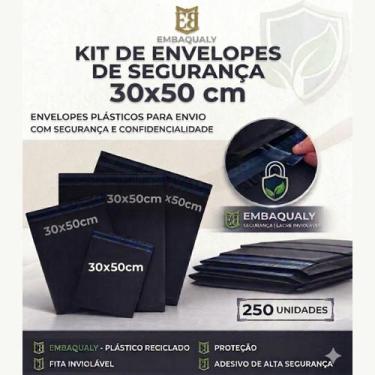Imagem de Saco Envelope Plástico Kit com 250 UNI Tamanho:30x50cm - Embaqualy, 30