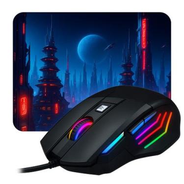 Imagem de Mouse Gamer RGB Exbom G260 7200 DPI 6 Botões LED Ergonômico Alta Preci