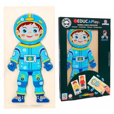 Imagem de Educa Play Quebra-Cabeça Profissões Brinquedo De Madeira Educativo E C