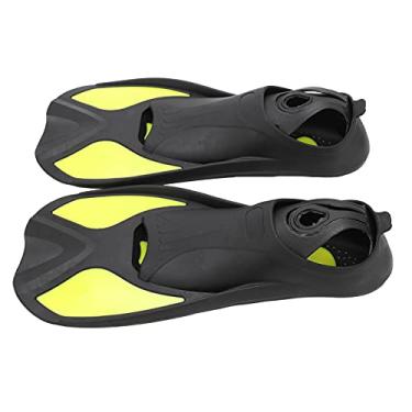 Imagem de Barbatanas de mergulho, convenientes de usar Barbatanas de snorkel Material de borracha macia TPR de alta qualidade Design profissional leve para mergulho para amigos(Preto e amarelo, S)