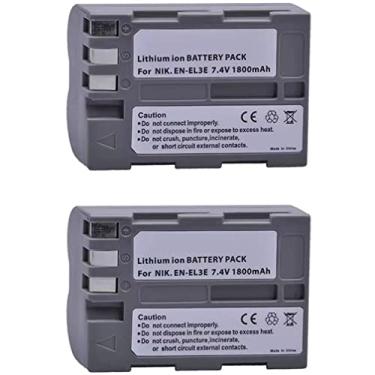Imagem de 2 baterias de substituição EN-EL3e de alta capacidade para Nikon EN-EL3e e Nikon D50, D70, D70s, D80, D90, D100, D200, D300, D300S, D700 Camera
