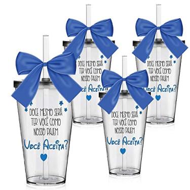 Imagem de Kit 4 Copos Lembrancinha Personalizados para Pajem Você Aceita