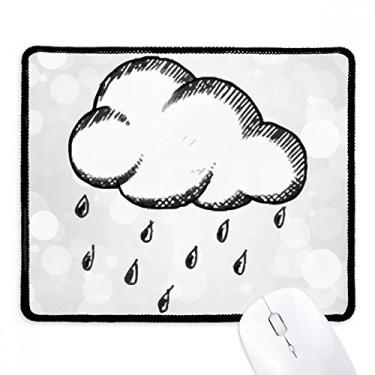 Imagem de Mousepad com estampa de chuva pintado à mão, borda costurada, tapete de borracha para jogos