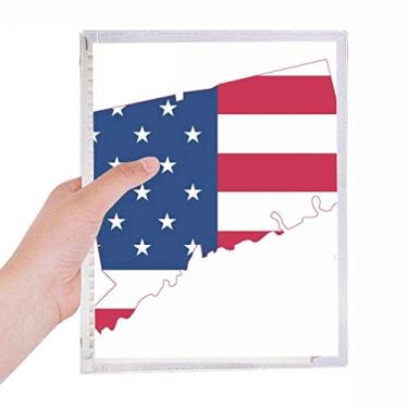 Imagem de Caderno Connectic USA Mapa de estrelas em formato de bandeira em forma de folha solta diário recarregável