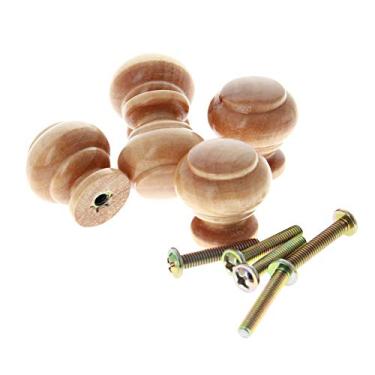 Imagem de Bettomshin 10 peças puxadores redondos de madeira 25 x 25 mm/0,98" x 0,98" (DxA) móveis de armário cozinha verniz puxadores puxadores para gaveta de cômoda guarda-roupa material de madeira maciça