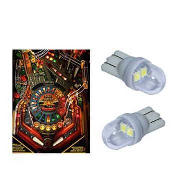 Imagem de PA LED 10PCS #555 T10 w5w 2 SMD 2835 Cunha LED Pinball Machine Light Clear Lens Top View Bulb 6,3 VCC (Branco Quente)