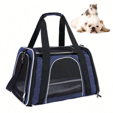 Imagem de Bolsa Transporte Cachorro Cao Gato Pet Faixa Refletiva Passeio Viagem Segurança Carro Aviao Onibus