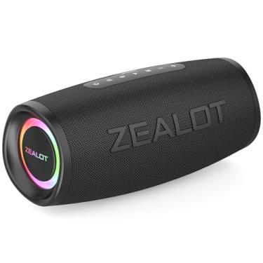 Imagem de ZEALOT Alto-falante Bluetooth sem fio com graves profundos e som estéreo: chip de áudio DSP, à prova d'água IPX7, design esferoide prolate – ótimo para churrasqueira de garagem, defumador, caminhão