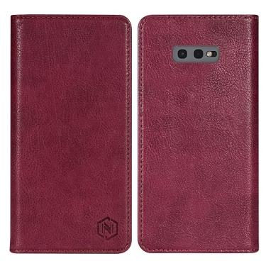 Imagem de Neiye Capa carteira para Samsung Galaxy S10e com bloqueio de RFID, compartimento para cartão, capa protetora de couro com dobra magnética forte para Samsung Galaxy S10e (14,7 cm - rosa vermelha)