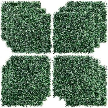 Imagem de Kit C/12 Jardim Vertical Artificial Placa Buchinho 60x40cm