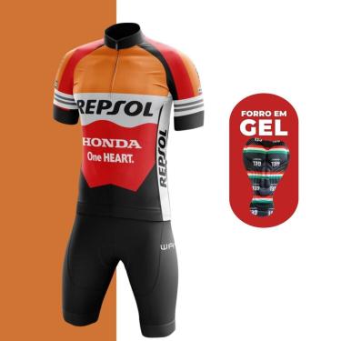 Imagem de Conjunto de Ciclismo Masculino Profissional Camisa+Bermuda com Forro em Gel Pro-Masculino